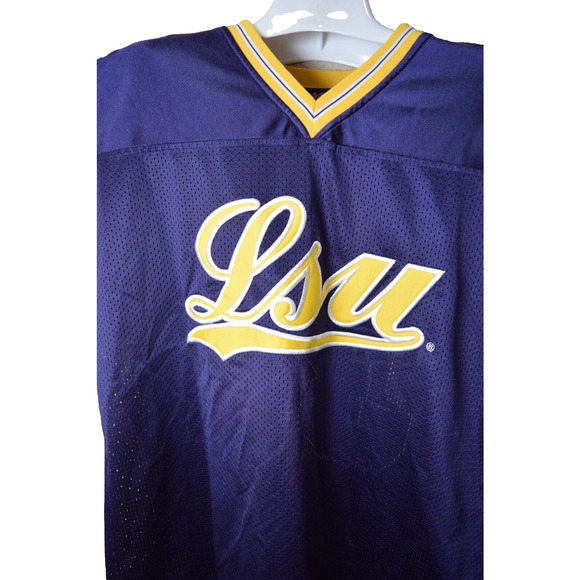 LSU Football Jersey Men's Sz L Purple Shirt Gold Letters Captivating Apparel #32 - Picture 3 of 9